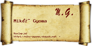 Mikó Gyoma névjegykártya